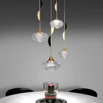 Postmodernios prabanga kambarį priedai veltiniams, vilna lempa dizaineris riešutų kūrybinė asmenybė vila restoranas stiklo kamuolys sieniniai šviestuvai