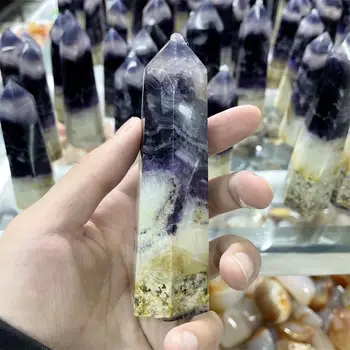 1pc Retas gamtos fluorito kvarco obeliskas kristalų lazdele Reiki gydymo, namo apdaila, raganavimo, fengshui, dovanos