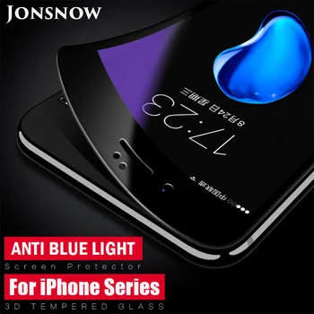 3D Grūdintas Stiklas iPhone 6S 7 8 Plus XS XR Stabdžių Mėlyna Šviesa Screen Protector Visą Ekraną Minkštas Kraštas 