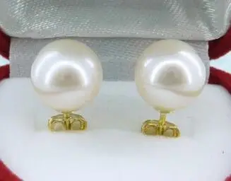 nemokamas pristatymas balti 8-9mm aaa++ klasės puikus turas pearl stud auskarai 14k