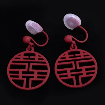 TJP Mados moskitų ritės ausies segtukas Kinų stiliaus raudona naujųjų metų švenčių auskarai paprasta laukinių moterų auskarai
