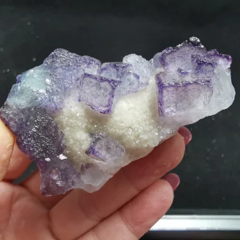 64gNatural retas violetinė - oprawie fluorito kvarco mineralų pavyzdys gydymo kristalinis kvarcas brangakmenio