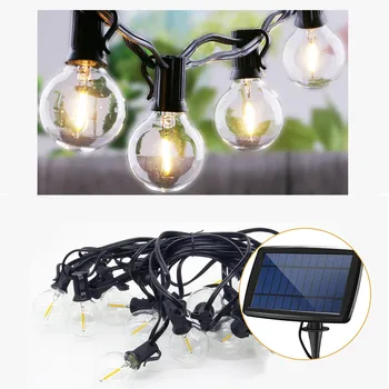 Lauko Apšvietimo 10 LED Lemputė Saulės Šviesos Kalėdų Saulės Sodo Lempos Šviesą Edison 18/25ft USB Kabinti Naktį Skubios pagalbos Lampara
