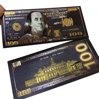 1Pc Antikvariniai Juodojo Aukso Folija 100 USD Valiuta Atminimo Dolerių Banknotų Dekoras