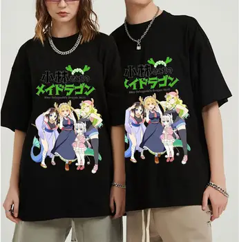 Anime Kobayashi ' s Dragon Tarnaitė Thor Kona Animacinių filmų T-shirt Vasaros Moterų Apvalios Kaklo Negabaritinių Harajuku Mados Unisex marškinėliai