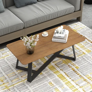 Šiaurės mažų medžio masyvo kavos staliukas Šiuolaikinės paprasta kambarį kavos staliukas Namų trumpas stačiakampio formos sofa maži arbatos lentelė