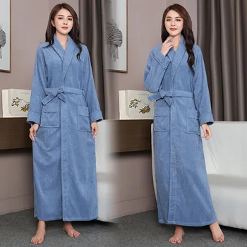 Moterų Žiemos Medvilnės Kimono Suknelė Namų Skraiste, Šiltas Lounge Naktiniai Drabužiai Sleepwear Ilgas Chalatas
