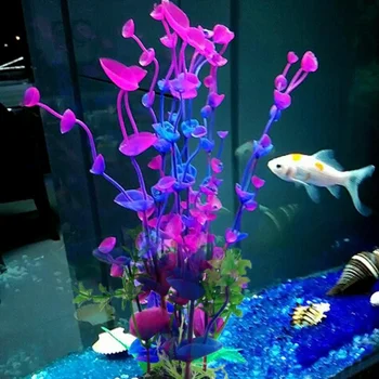 Dirbtinės Plastikinės Vandens Augalų Ir Žuvų Bakas Vėžlys Bakas Kraštovaizdžio Akvariumo Apdaila False Vandens Augalų Violetinė Lapų, Žolės