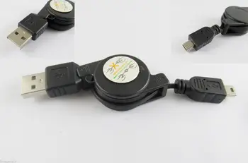 10vnt USB 2.0 A Male Į Mini USB 5 Pin B Male Ištraukiama Adapteris, Telefono Įkroviklio Laidas 80cm