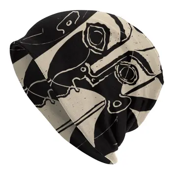 Picasso Moters Galva Juoda Linija variklio Dangčio Kepurės Mezgimo Skrybėlės Rudens Žiemos Skullies Beanies Kepuraitės, vyriški Suaugusiųjų Šilumos Elastinga Kepurės