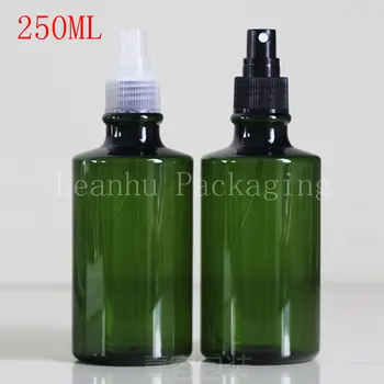 250ML Žalias Plastikinis Buteliukas Su Purškimo Siurblio, 250CC Tonerio/Vandens Pakuotė Butelis, Tuščias Kosmetikos Pakuotę (30 VNT/Lot)