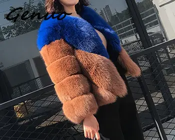 Genuo Naujas Prabangus Dirbtiniais Fox Fur Coat 2019 Aukštos Kokybės Moterų Žiemos Striukės ir Paltai Ponios Dirbtiniais Kailiais Striukė abrigo piel mujer