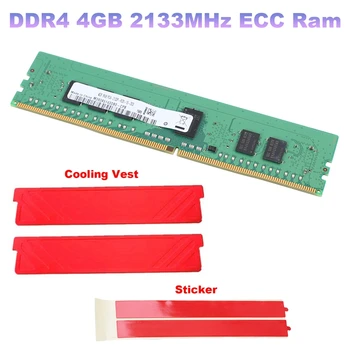 4GB DDR4 2133Mhz ECC Atminties Ram+Vėsinimo Liemenė 1RX8 PC4-17000 1.2 V 288PIN ECC REG DIMM Server RAM Atmintis